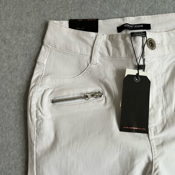 RedFox Jeans Women’s Medium White Denim Medium NWT Zipper - Picture 4 of 5
